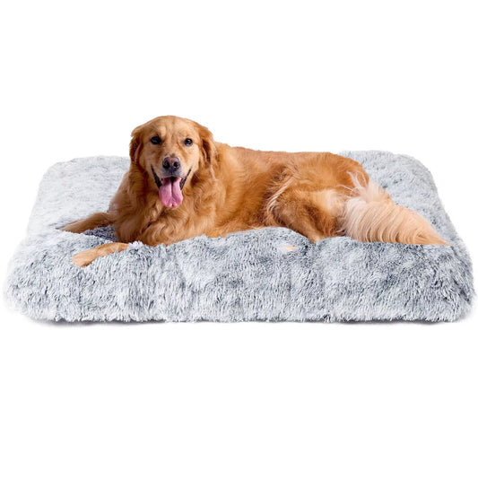 Medium 80X55CM Plush Dog Bed Calming Cushion Mat Washable Large Pet Puppy Cat UK