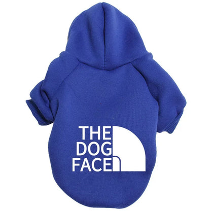 Pet Dog Hoodies Autumn and Winter Season Large Dog Clothes Dog Face Text Pattern French Bulldog Labrador Jacket Clothing